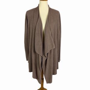 Barefoot Dreams Bamboo Chic Lite Calypso Drape Front Cardigan Brown L/XL 436